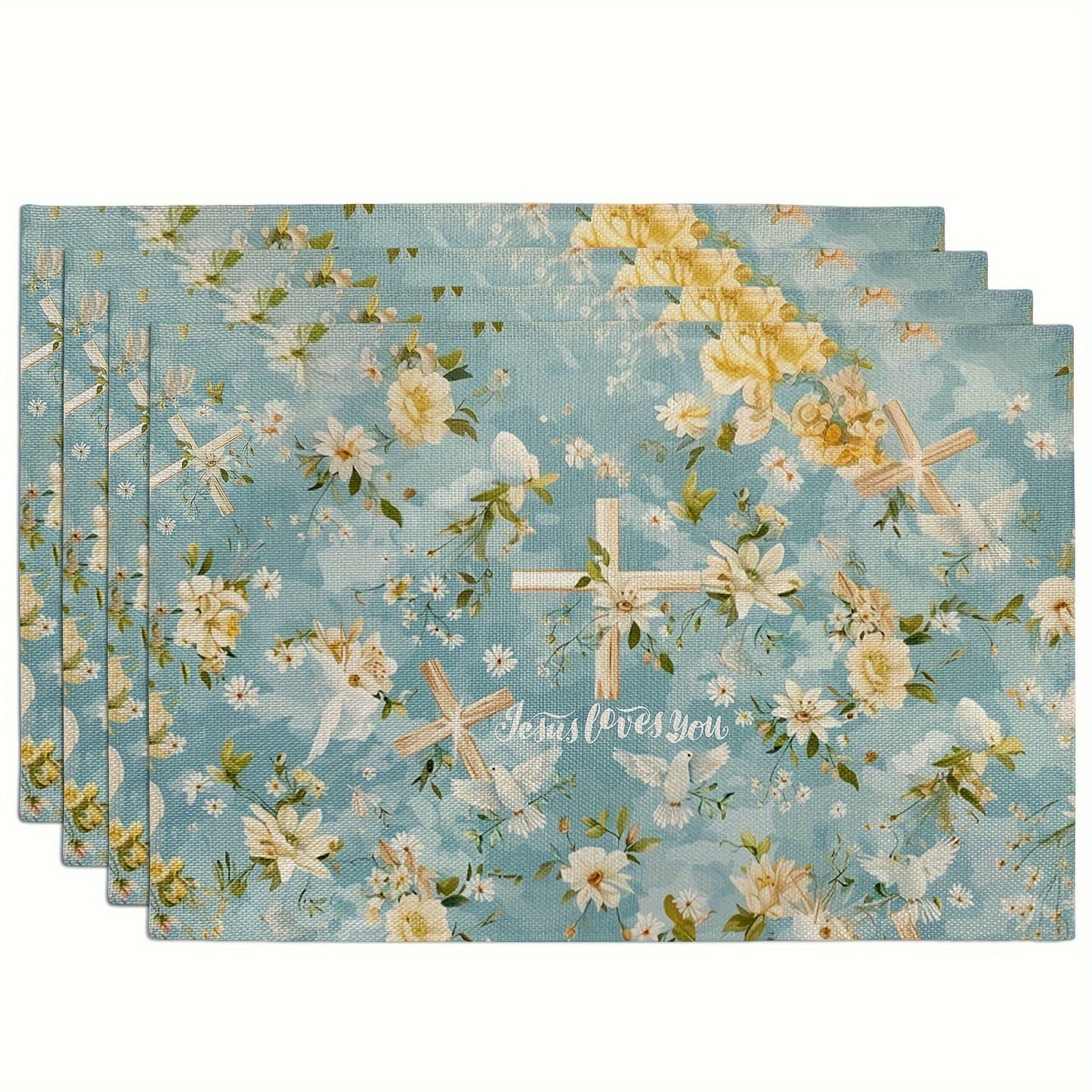 ACCT7 - Set di 4 eleganti tovagliette in lino