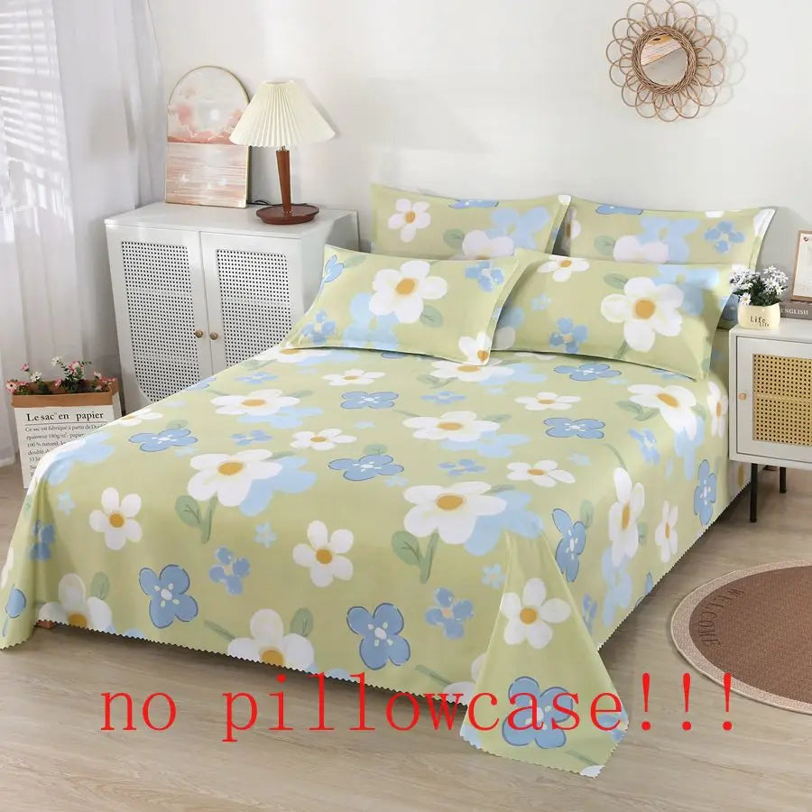 SONN2 - Lenzuolo da letto floreale King size cotone