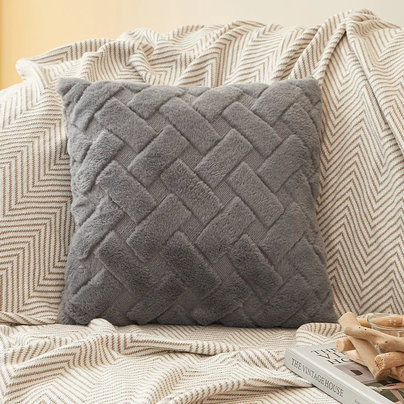 TESS14 - Federa per cuscino in peluche 45x45cm 30x50cm per divano