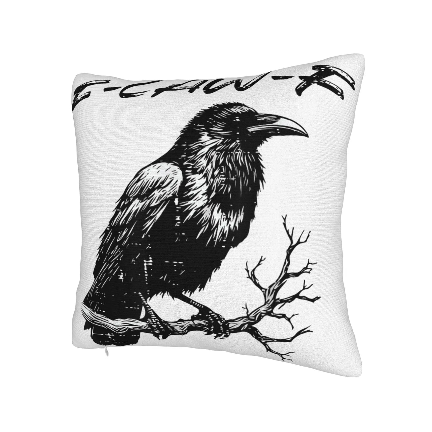 TESS3 - Copricuscino con disegno di corvo