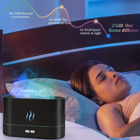 AROM17 - Luce notturna Diffusore di aromi a fiamma LED colorato per camera da letto