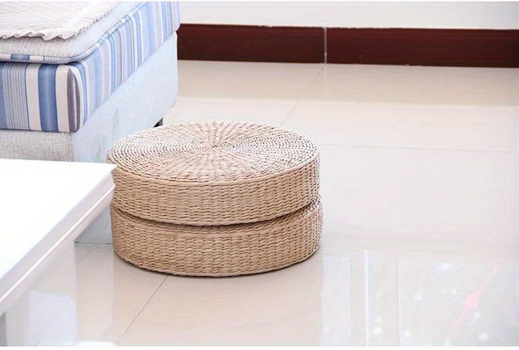 ARREM6 - Pouf rotondo in paglia naturale