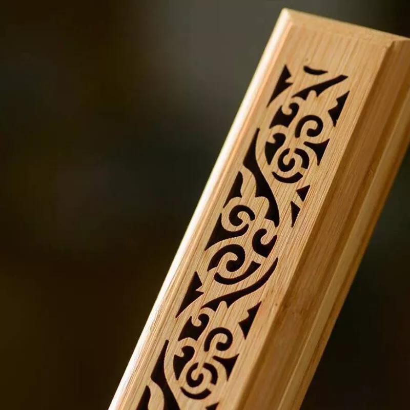 AROM24 - Bruciatore di incenso in bambù con piastra di appoggio