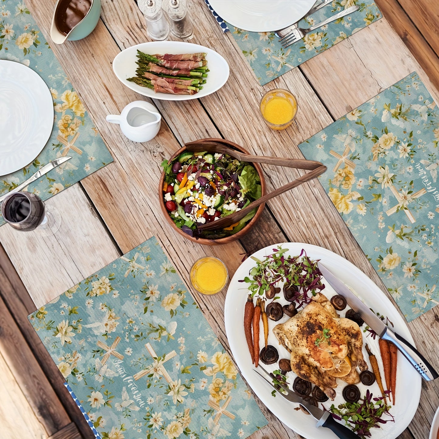 ACCT7 - Set di 4 eleganti tovagliette in lino