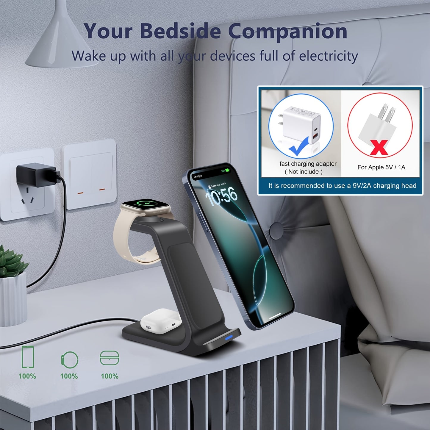 ACCET12 - Stazione di ricarica wireless 3 in 1 per iPhone