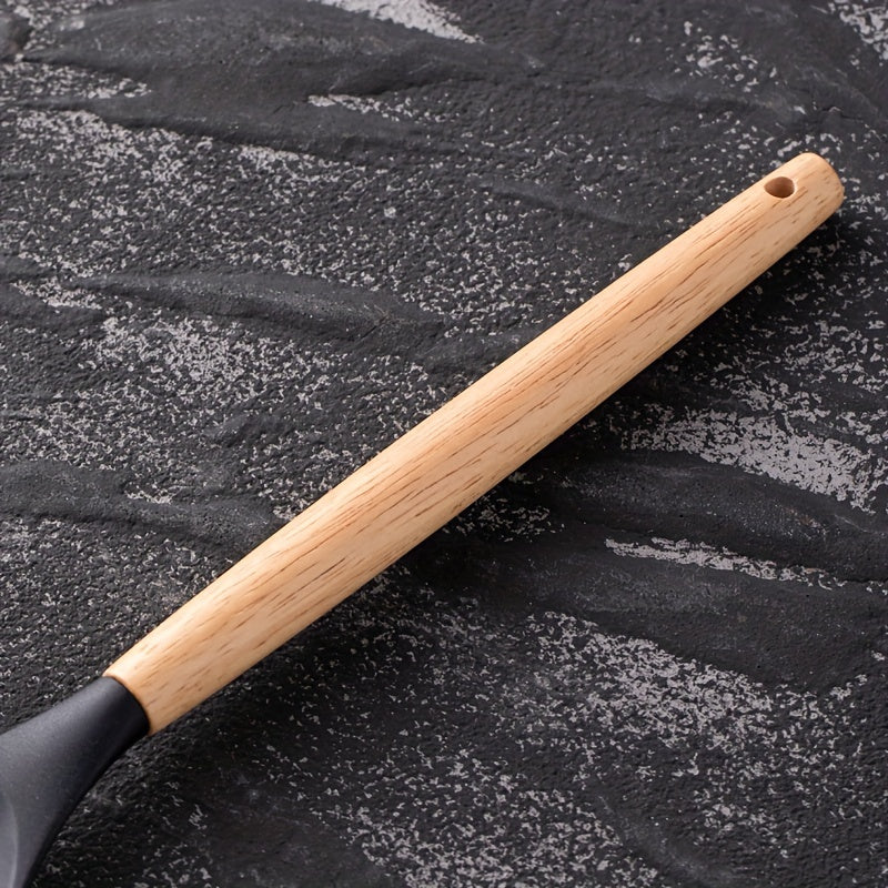 UTES1 - Utensili da cucina in silicone con manici in legno