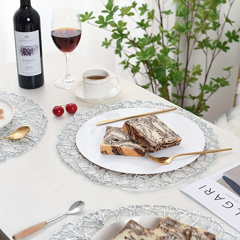 ACCT2 - 6 tovagliette rotonde cave  intrecciate a mani