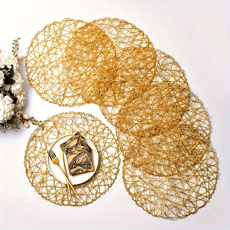 ACCT2 - 6 tovagliette rotonde cave  intrecciate a mani