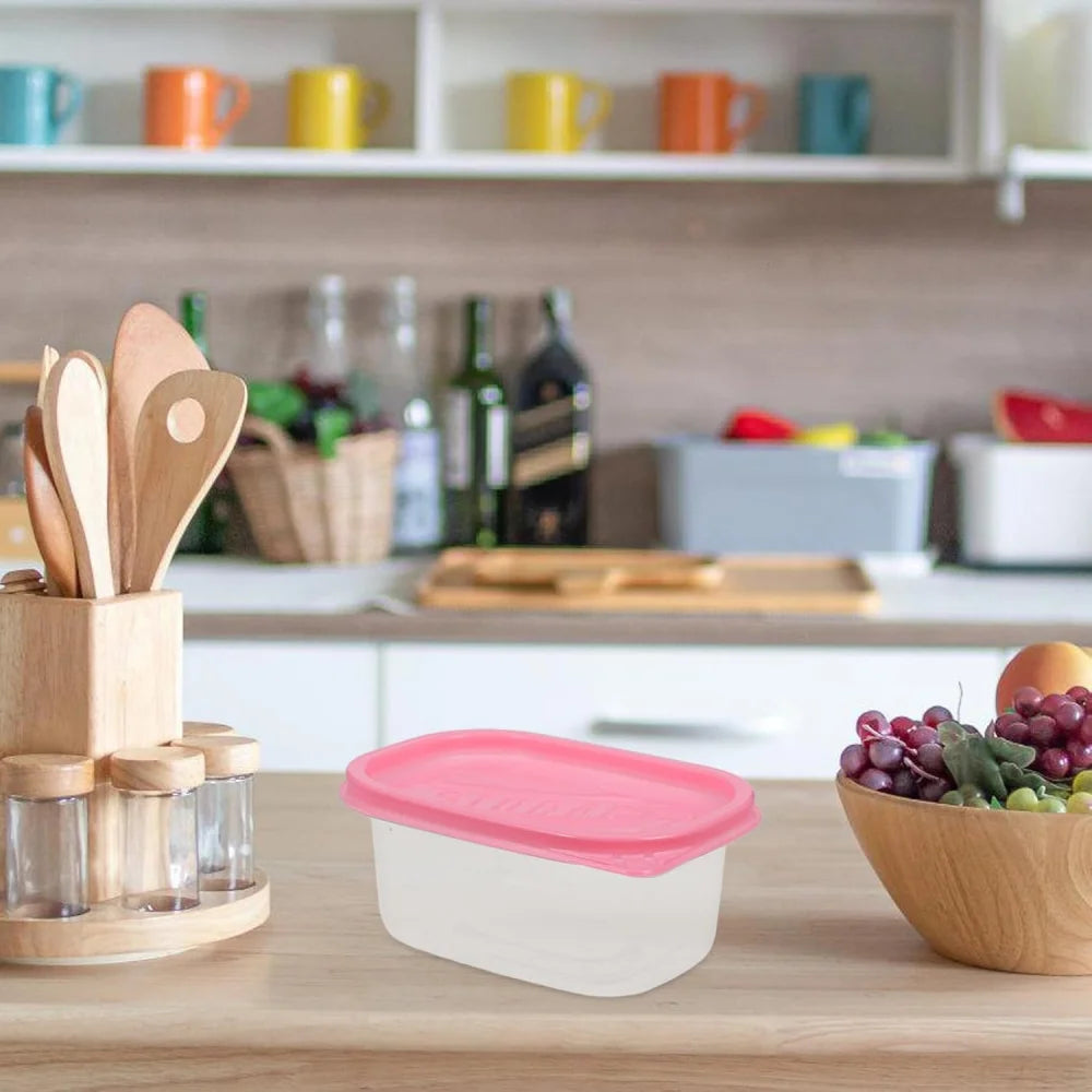 CONS13 - 6 contenitori rettangolari in plastica per alimenti da 709 ml colorati