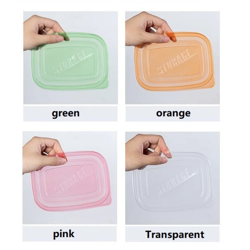 CONS13 - 6 contenitori rettangolari in plastica per alimenti da 709 ml colorati