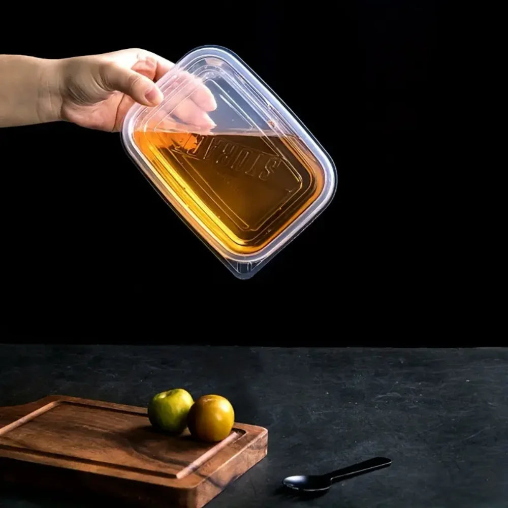 CONS13 - 6 contenitori rettangolari in plastica per alimenti da 709 ml colorati