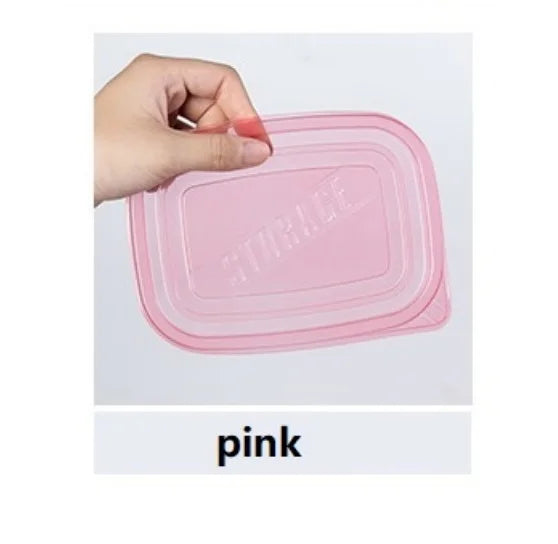 CONS13 - 6 contenitori rettangolari in plastica per alimenti da 709 ml colorati