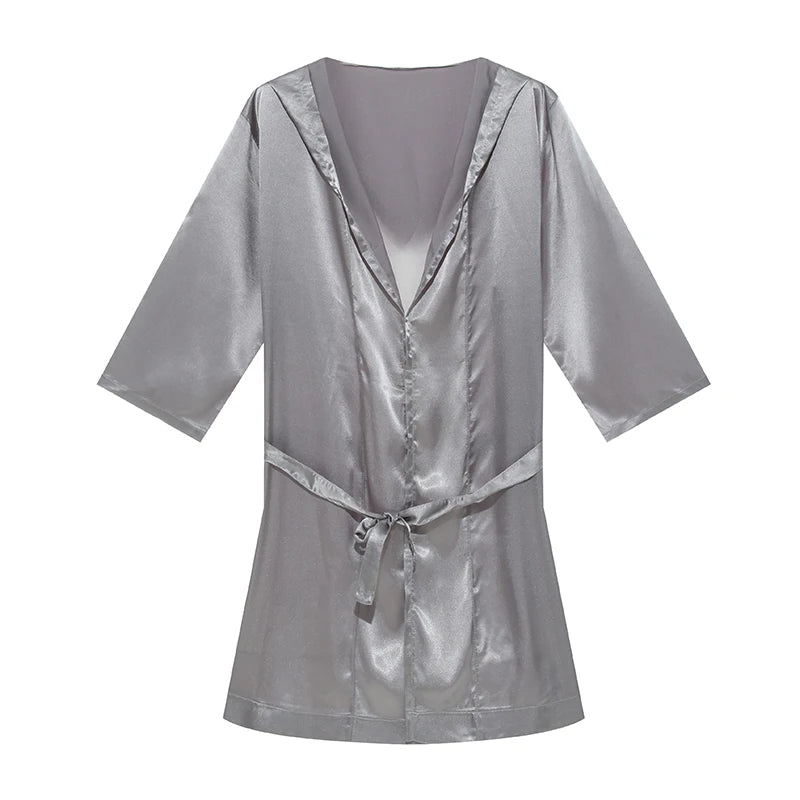 BAGC28 - Accappatoi da uomo estivi a maniche corte