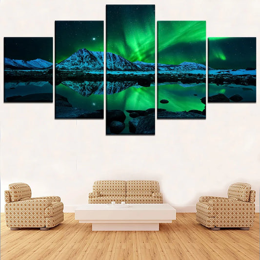 DECOM1 - Quadro su tela, 5 pezzi, stampa di paesaggi naturali, arredamento moderno