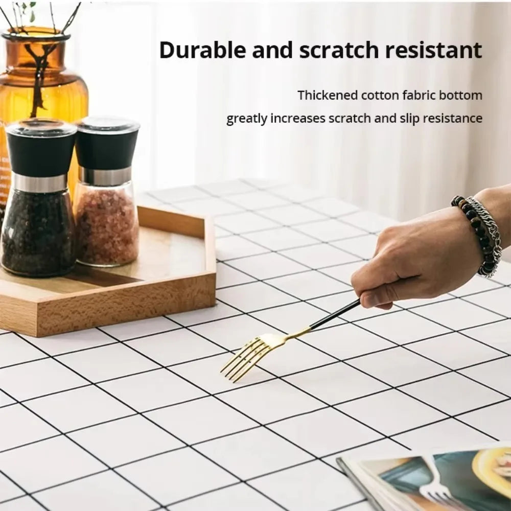 TESC21 - Tovaglia impermeabile e antiolio con motivo a griglia