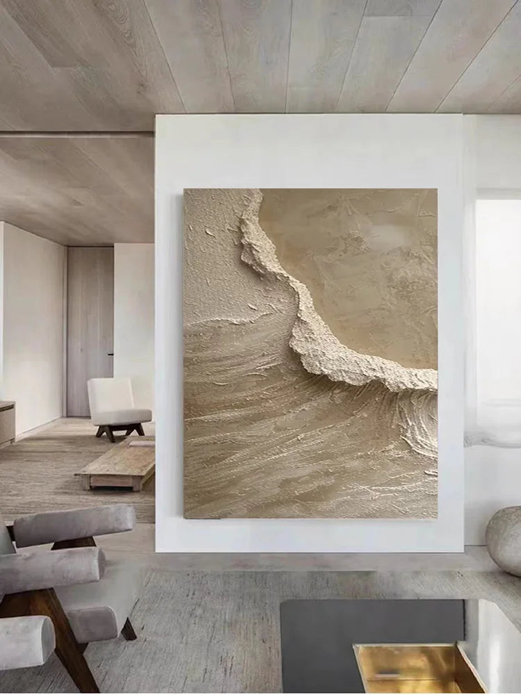 DECOM2 - Quadro da parete dipinto su tela astratto con trama pesante