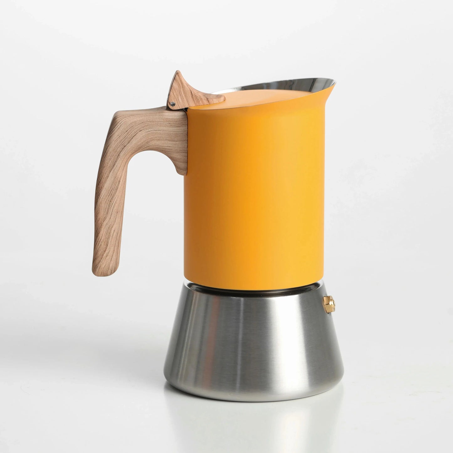 CAFT6 - Moka in acciaio inox 4/6, giallo opaco, stile nordico