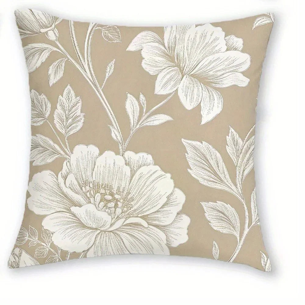 TESS18 - Federa per cuscino divano con stampa floreale
