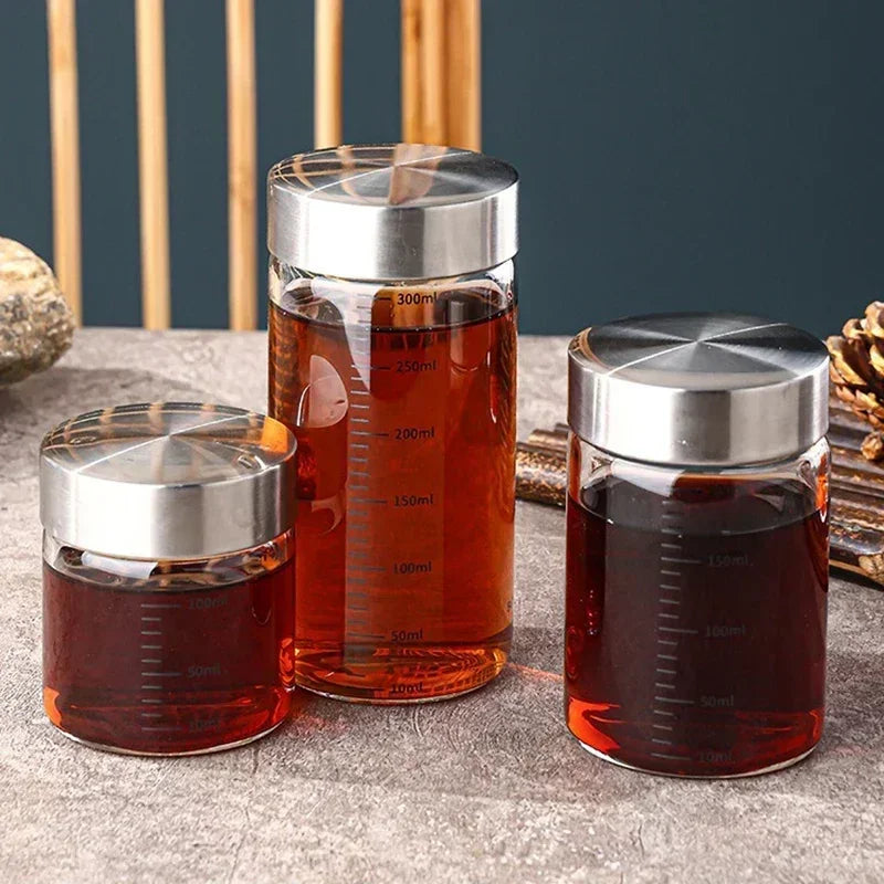 CONS25 - Bottiglia di vetro da 100-500 ml con scala