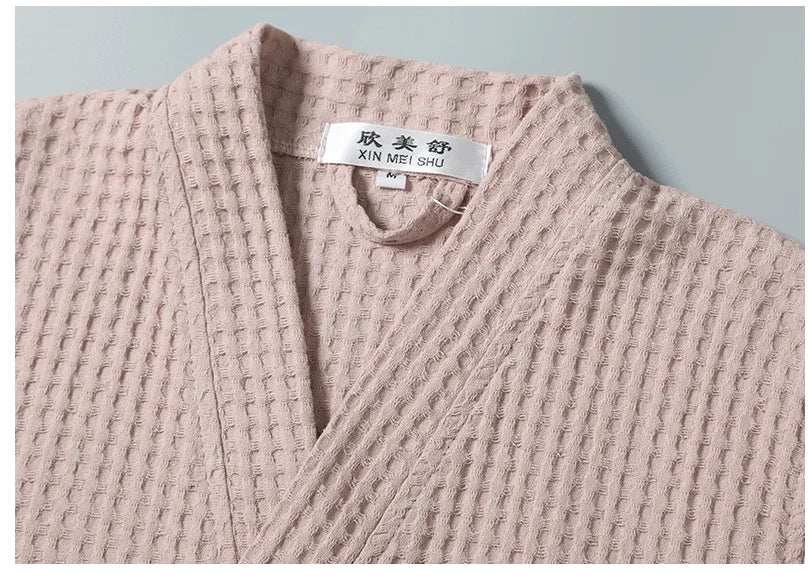 BAGC21 - Accappatoio in cotone da bagno lungo a nido d'ape