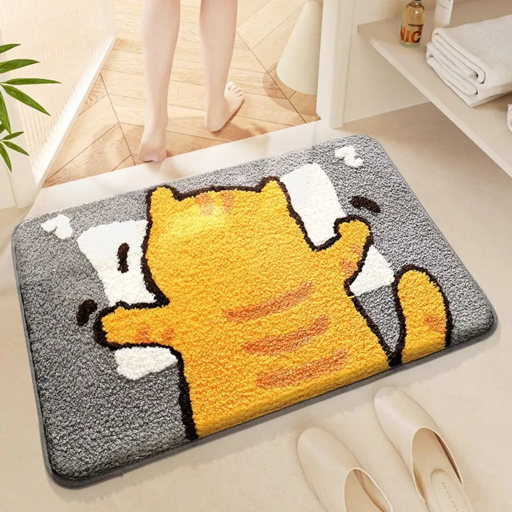 BAGC7 - Tappetino da bagno in materiale morbido con motivo a cartoni animati