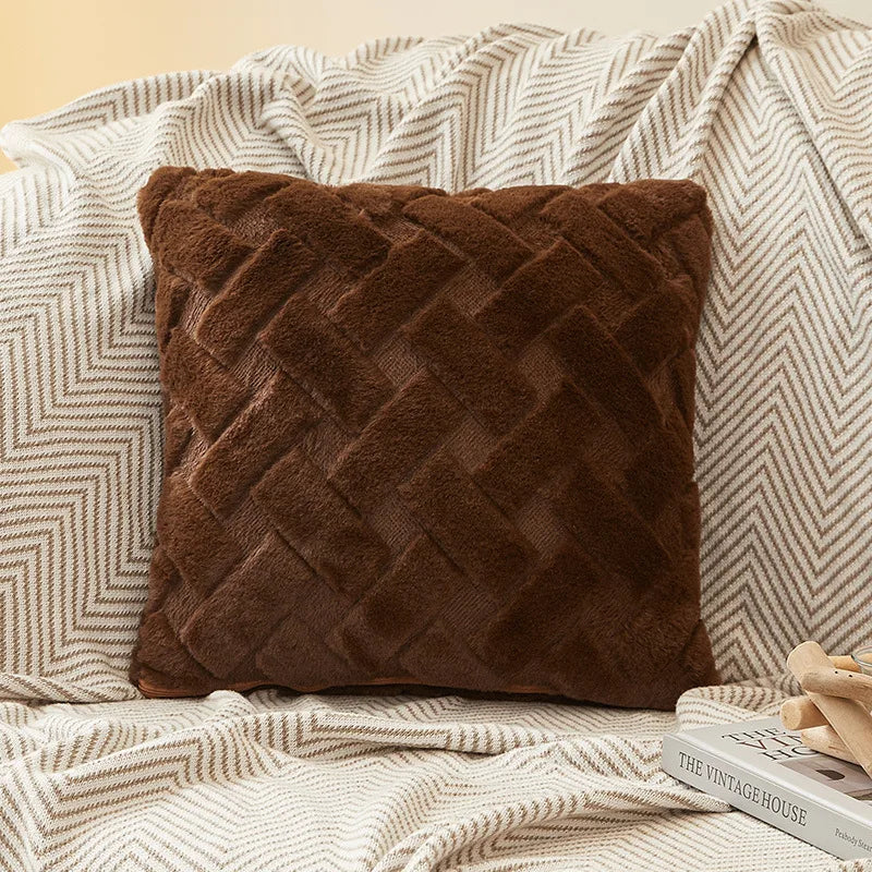 TESS14 - Federa per cuscino in peluche 45x45cm 30x50cm per divano