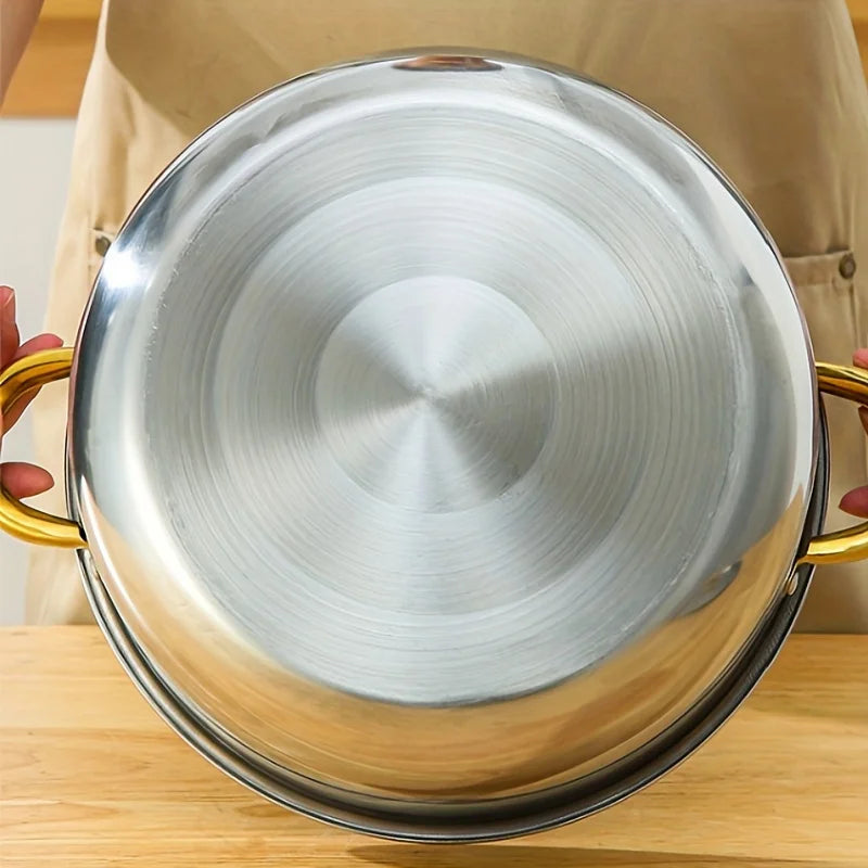 COTS1 - Set di pentole in acciaio inossidabile dorato da 5 pezzi