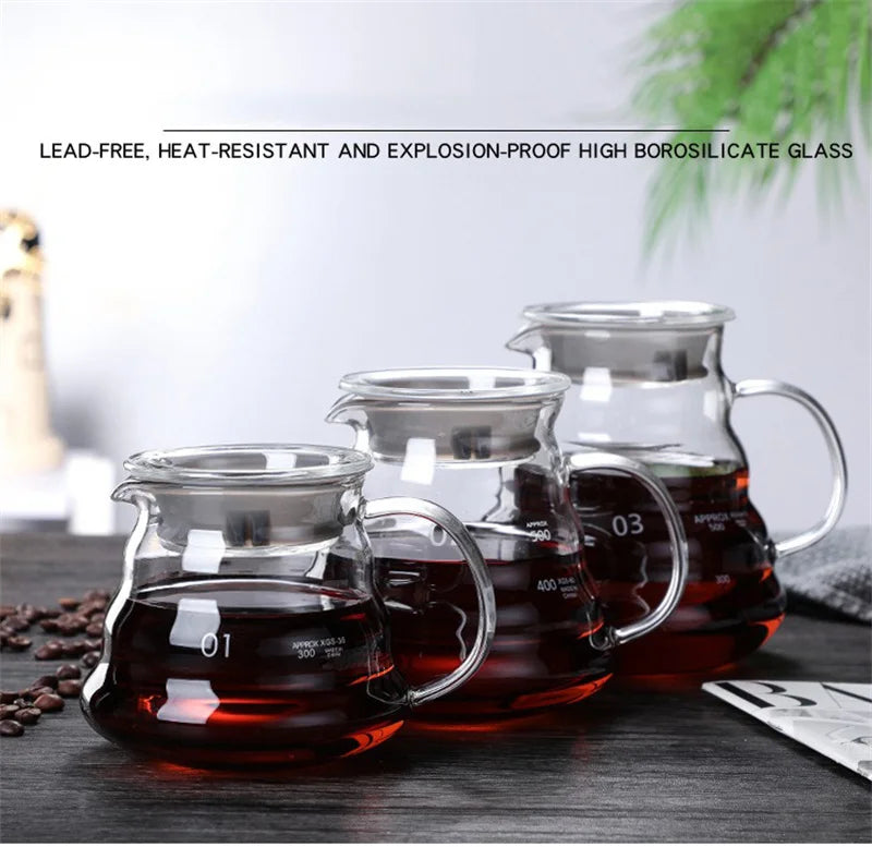 ACCT10 - Caraffa per caffè in vetro trasparente da 350/600/800 ml