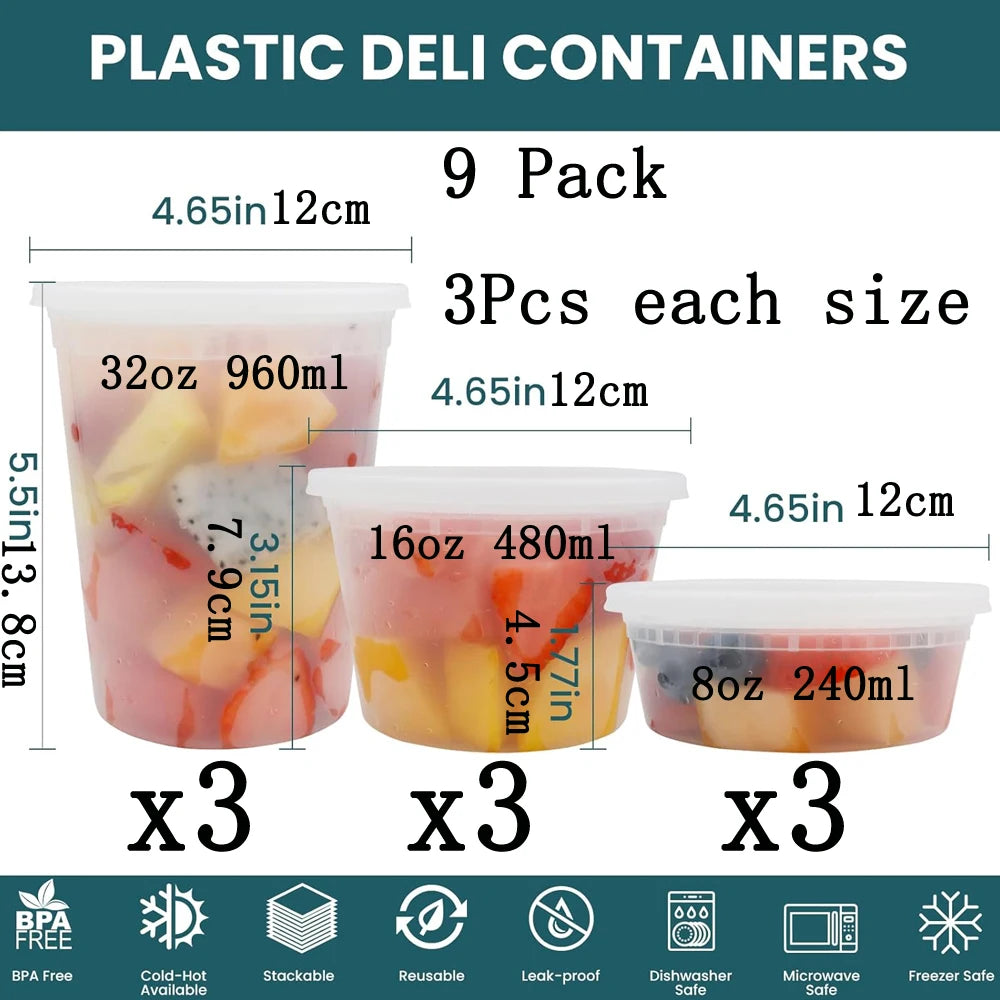 CONS15 - Pacco di contenitori per alimenti con coperchi