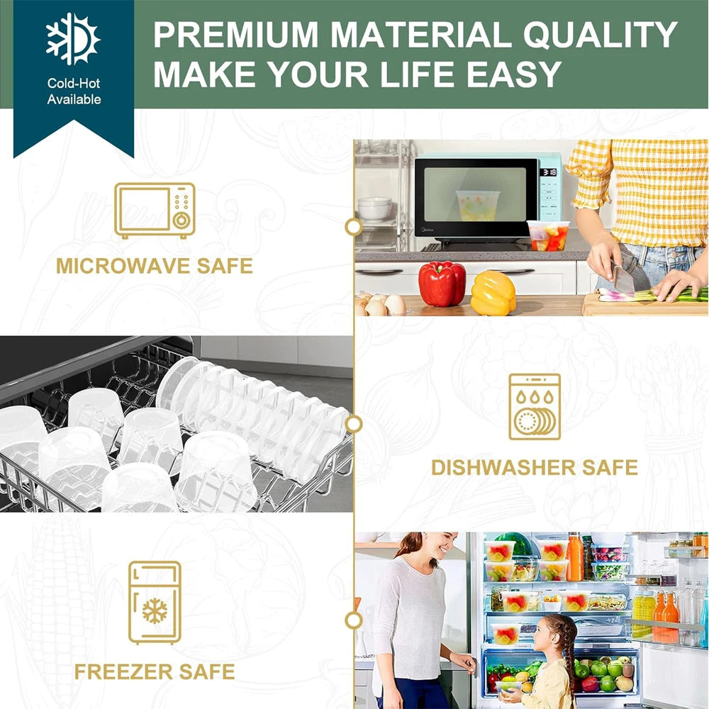 CONS15 - Pacco di contenitori per alimenti con coperchi