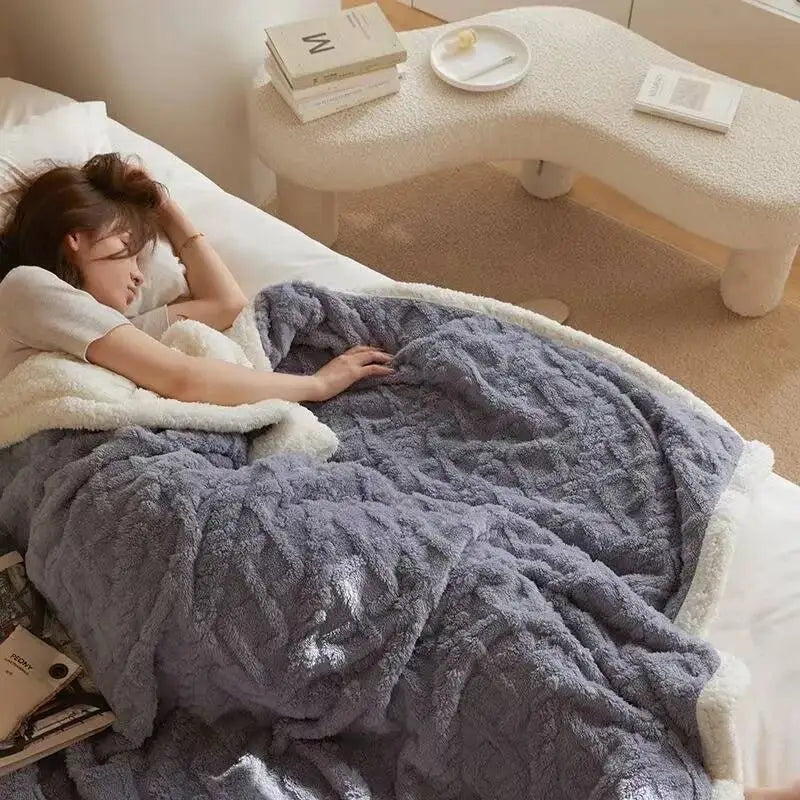 TESL13 - Coperta di lana morbida per letto e divano