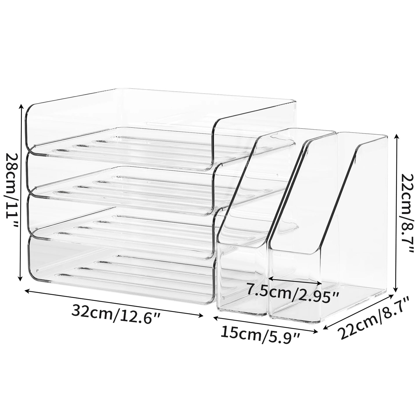 ORGAS5 - Organizer da scrivania con 2 portadocumenti verticali