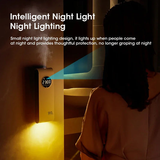 ARIB16 - Macchina aromaterapia sensore automatico USB da parete orologio e luce notturna