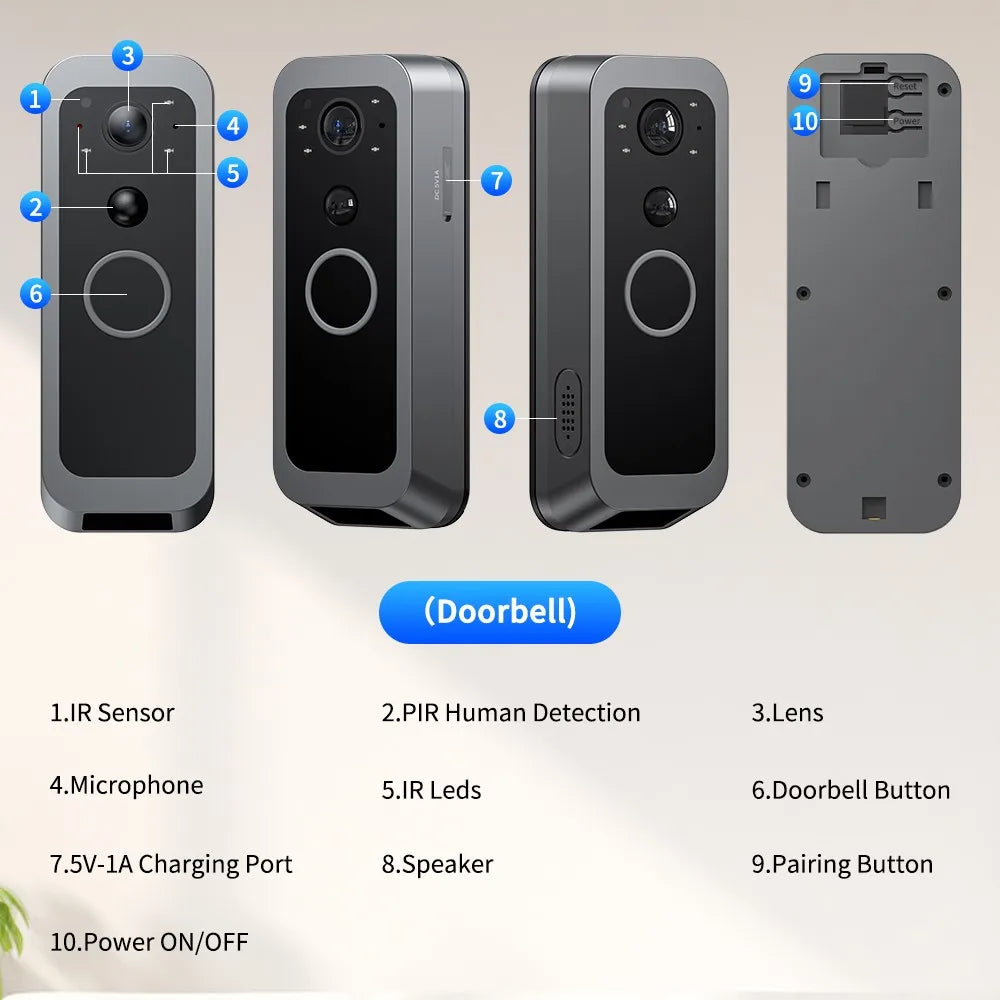 SICUD7 - Smart Wireless Intercom Campanello Digitale Videocamera