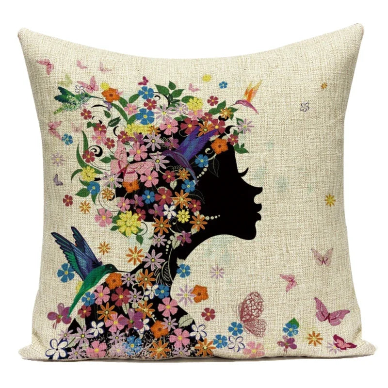 TESS19  - Federa per cuscino decorativo fata dei fiori