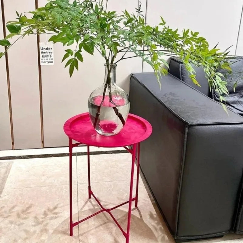 ARREM4 - Tavolino da caffè rotondo pieghevole da esterno