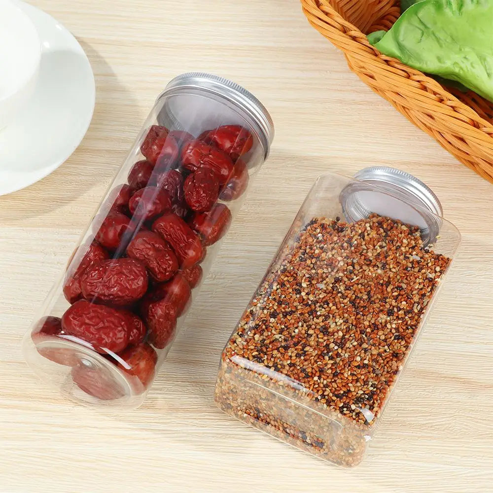 CONS22 - Contenitori per alimenti trasparenti con coperchi e etichette