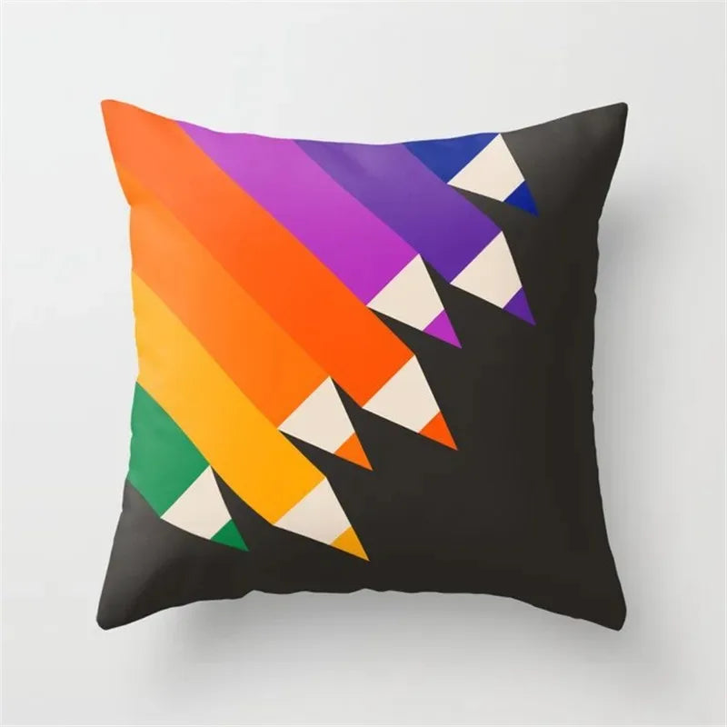 TESS23 - Cuscino con stampa geometrica serie arcobaleno