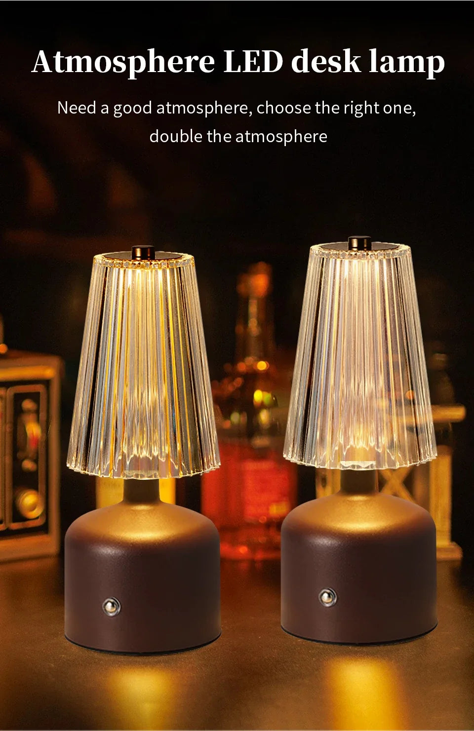 ILLR7 - Lampada da comodino per camera da letto, luce notturna a LED, dimmerabile