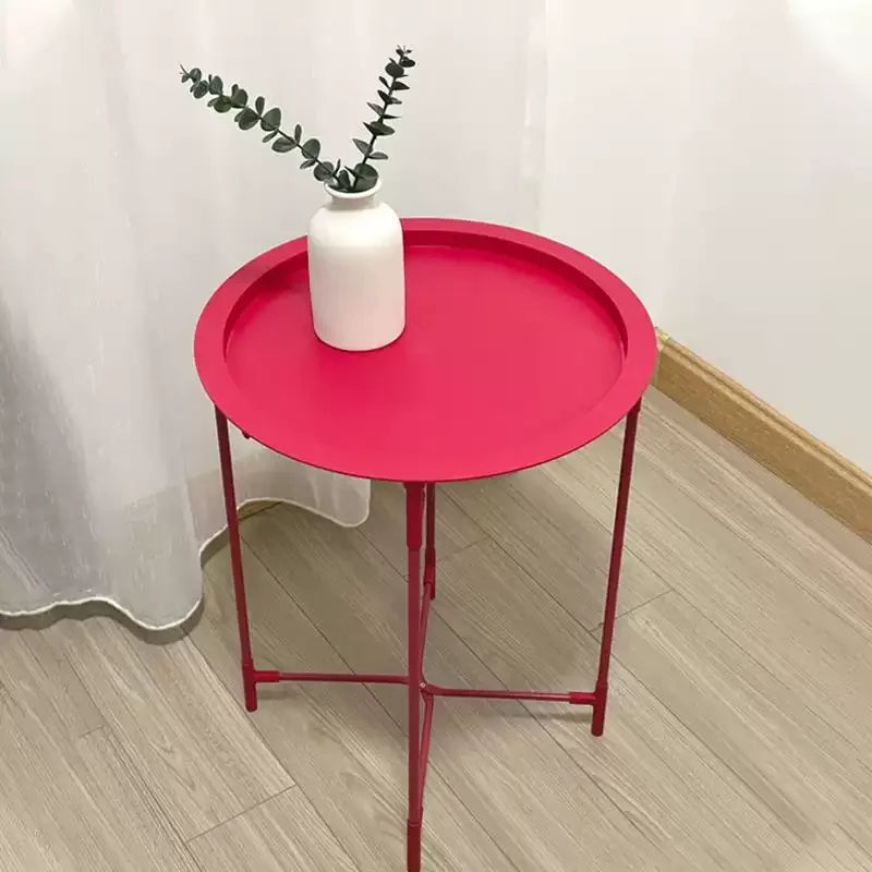 ARREM4 - Tavolino da caffè rotondo pieghevole da esterno