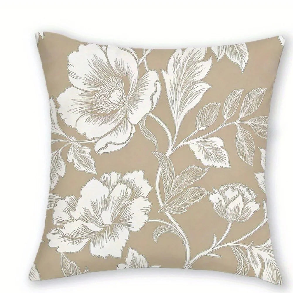 TESS18 - Federa per cuscino divano con stampa floreale