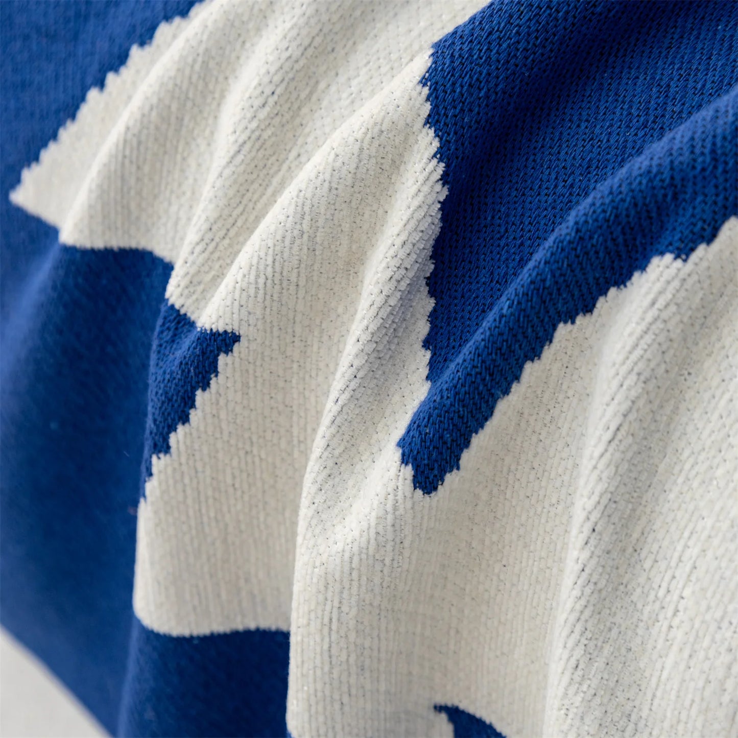 TESS48 - Copridivano da divano in ciniglia jacquard boho con nappe