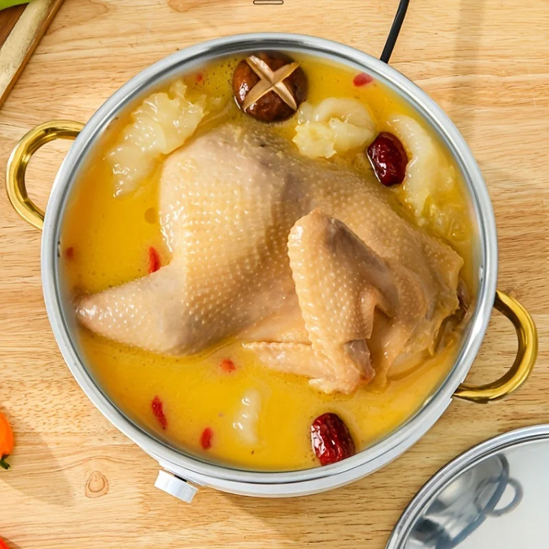 COTS1 - Set di pentole in acciaio inossidabile dorato da 5 pezzi