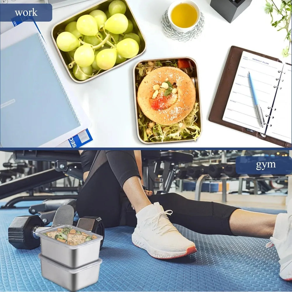 CONS4 - Contenitori per alimenti in acciaio inossidabile con coperchi