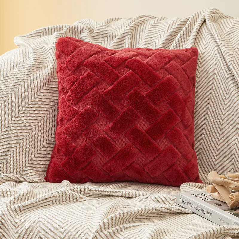 TESS14 - Federa per cuscino in peluche 45x45cm 30x50cm per divano