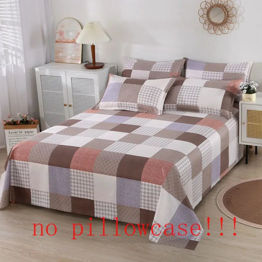 SONN2 - Lenzuolo da letto floreale King size cotone