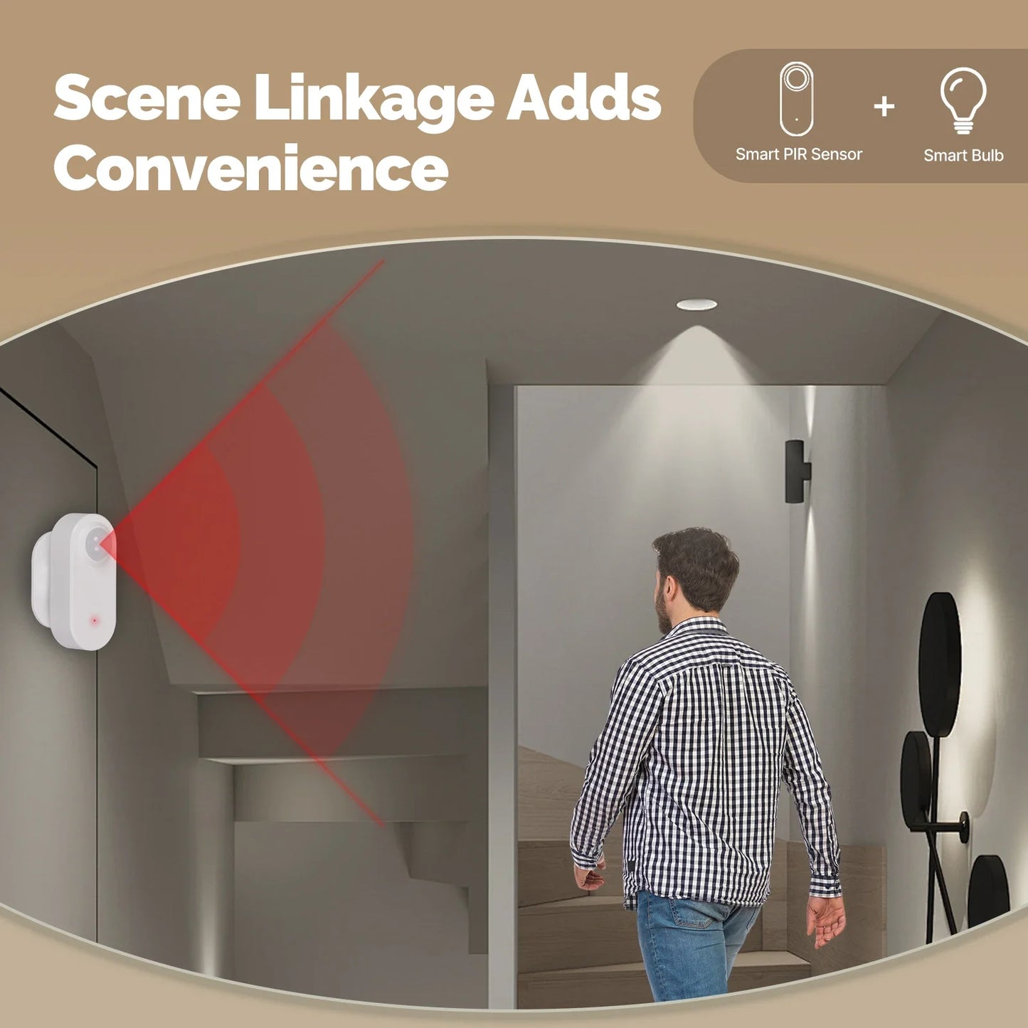 SICUD2 - Sensore PIR intelligente Tuya alimentato a batteria