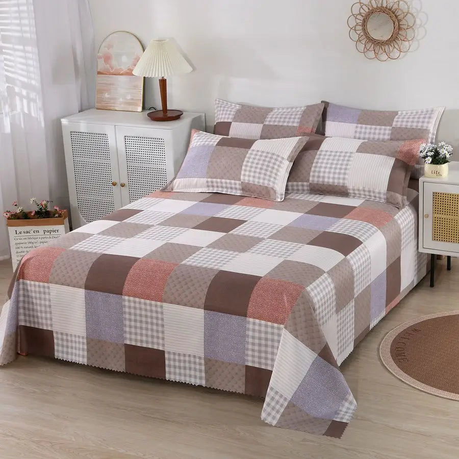 SONN2 - Lenzuolo da letto floreale King size cotone