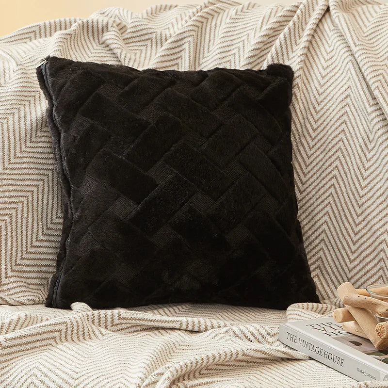 TESS14 - Federa per cuscino in peluche 45x45cm 30x50cm per divano