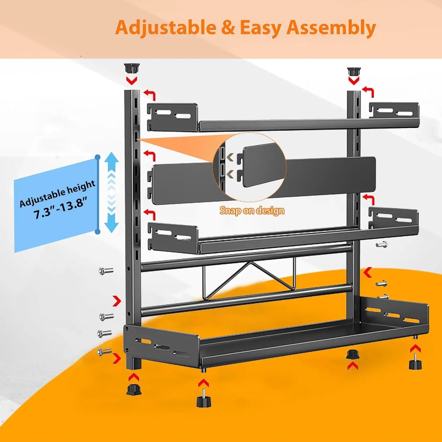 CONS26 - Scaffale porta spezie a 3 livelli per piano di lavoro